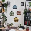 Koyoto Lámparas suspendidas, Luminarias esféricas, Lámpara colgante de clúster 35 cm Azul, dorado, Verde, Color cobre, 4 luces