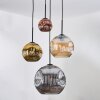 Ripoll Lámparas suspendidas, Luminarias esféricas, Lámpara colgante de clúster Colores ámbar, dorado, Color cobre, Ahumado, 4 luces