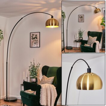 Baloca Lámpara de pie, Lámparas de pie tipo arco Negro, 1 luz