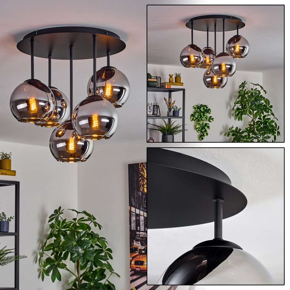Koyoto Plafones, Luminarias esféricas 45 cm Cromo, Ahumado, 5 luces main product photo