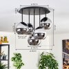 Koyoto Plafones, Luminarias esféricas 45 cm Cromo, Ahumado, 5 luces