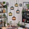 Koyoto Lámparas suspendidas, Luminarias esféricas, Lámpara colgante de clúster 45 cm Azul, Verde, Color cobre, 5 luces