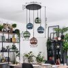 Koyoto Lámparas suspendidas, Luminarias esféricas, Lámpara colgante de clúster 45 cm Azul, Verde, Color cobre, 5 luces