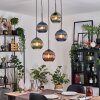 Koyoto Lámparas suspendidas, Luminarias esféricas, Lámpara colgante de clúster 45 cm Azul, Verde, Color cobre, 5 luces
