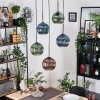Koyoto Lámparas suspendidas, Luminarias esféricas, Lámpara colgante de clúster 45 cm Azul, Verde, Color cobre, 5 luces
