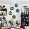 Koyoto Lámparas suspendidas, Luminarias esféricas, Lámpara colgante de clúster 45 cm Azul, dorado, Verde, 5 luces