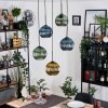 Koyoto Lámparas suspendidas, Luminarias esféricas, Lámpara colgante de clúster 45 cm Azul, dorado, Verde, 5 luces