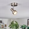 Edain Plafones, Spot techo LED Cromo, Níquel-mate, 1 luz