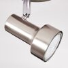Edain Plafones, Spot techo LED Cromo, Níquel-mate, 1 luz
