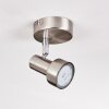 Edain Plafones, Spot techo LED Cromo, Níquel-mate, 1 luz