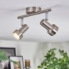 Edain Plafones, Spot techo LED Cromo, Níquel-mate, 2 luces