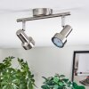 Edain Plafones, Spot techo LED Cromo, Níquel-mate, 2 luces