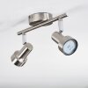 Edain Plafones, Spot techo LED Cromo, Níquel-mate, 2 luces