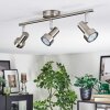 Edain Plafones, Spot techo LED Cromo, Níquel-mate, 3 luces