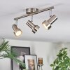 Edain Plafones, Spot techo LED Cromo, Níquel-mate, 3 luces
