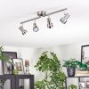 Edain Plafones, Spot techo LED Cromo, Níquel-mate, 4 luces