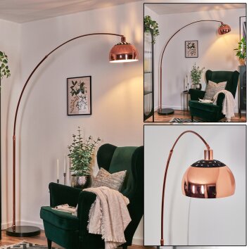 Baloca Lámpara de pie, Lámparas de pie tipo arco Cobre, Negro, 1 luz