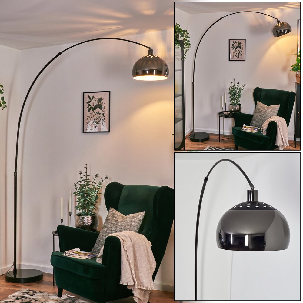 Baloca Lámpara de pie Cromo, Negro, 1 luz main product photo