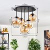Koyoto Plafones, Luminarias esféricas 45 cm Colores ámbar, 5 luces