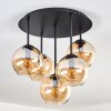 Koyoto Plafones, Luminarias esféricas 45 cm Colores ámbar, 5 luces