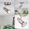 Firan Plafones, Spot techo LED Cromo, Níquel-mate, 1 luz