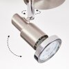 Firan Plafones, Spot techo LED Cromo, Níquel-mate, 1 luz