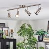 Firan Plafones, Spot techo LED Cromo, Níquel-mate, 4 luces