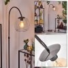 Koyoto Lámpara de pie Cromo, Negro, 1 luz