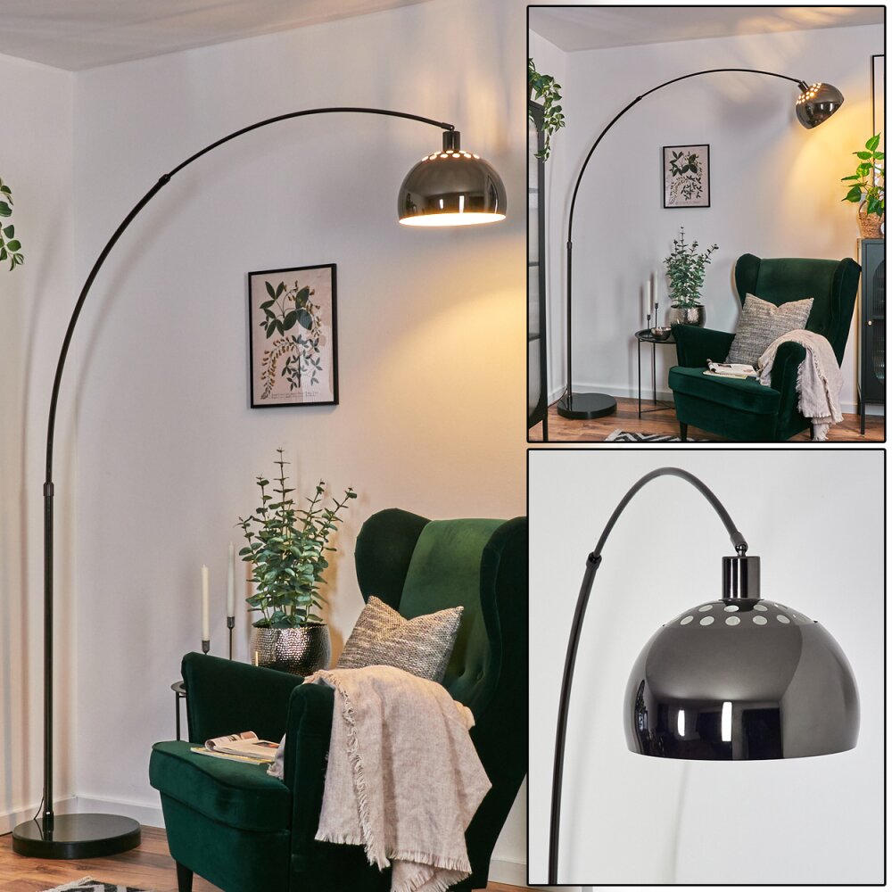 Baloca Lámpara de pie Cromo, Negro, 1 luz main product photo