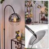 Koyoto Lámpara de pie Cromo, Negro, 1 luz