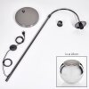 Koyoto Lámpara de pie, Lámparas de pie tipo arco Cromo, Negro, 1 luz