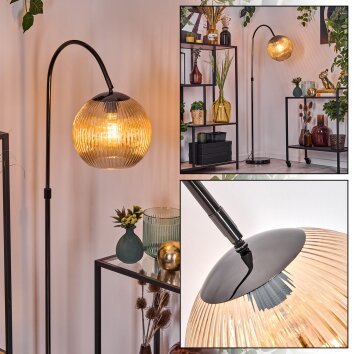 Koyoto Lámpara de pie Cromo, Negro, 1 luz
