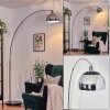 Baloca Lámpara de pie, Lámparas de pie tipo arco Cromo, Negro, 1 luz