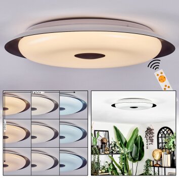 Goran Plafones LED Negro, Blanca, 1 luz, Mando a distancia