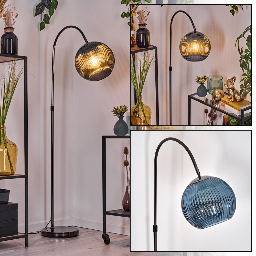 Koyoto Lámpara de pie Cromo, Negro, 1 luz main product photo