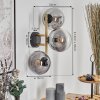 Gastor Luminarias esféricas, Apliques dorado, Negro, 3 luces