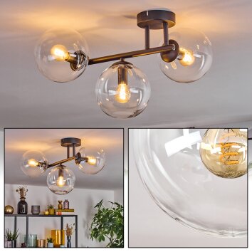 Gastor Plafones, Luminarias esféricas Transparente, 3 luces