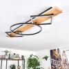 Pompu Plafones LED Madera clara, Negro, 2 luces