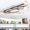 Pompu Plafones LED Madera clara, Negro, 2 luces