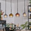 Koyoto Lámparas suspendidas, Luminarias esféricas, Lámparas colgantes dorado, Transparente, Color cobre, Ahumado, 4 luces