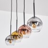 Koyoto Lámparas suspendidas, Luminarias esféricas, Lámparas colgantes dorado, Transparente, Color cobre, Ahumado, 4 luces
