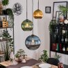 Koyoto Lámparas suspendidas, Luminarias esféricas, Lámpara colgante de clúster 30 cm Azul, dorado, Verde, 3 luces