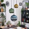 Koyoto Lámparas suspendidas, Luminarias esféricas, Lámpara colgante de clúster 30 cm Azul, dorado, Verde, 3 luces