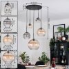 Koyoto Lámparas suspendidas, Luminarias esféricas, Lámpara colgante de clúster Colores ámbar, Transparente, Ahumado, 5 luces