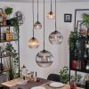 Koyoto Lámparas suspendidas, Luminarias esféricas, Lámpara colgante de clúster Colores ámbar, Transparente, Ahumado, 5 luces