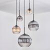 Koyoto Lámparas suspendidas, Luminarias esféricas, Lámpara colgante de clúster Colores ámbar, Transparente, Ahumado, 5 luces