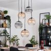 Koyoto Lámparas suspendidas, Luminarias esféricas, Lámpara colgante de clúster Colores ámbar, Transparente, Ahumado, 5 luces