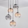 Koyoto Lámparas suspendidas, Luminarias esféricas, Lámpara colgante de clúster Colores ámbar, Transparente, Ahumado, 5 luces
