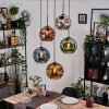 Ripoll Lámparas suspendidas, Luminarias esféricas, Lámpara colgante de clúster Azul, Cromo, dorado, Verde, Color cobre, Ahumado, 5 luces