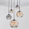 Ripoll Lámparas suspendidas, Luminarias esféricas, Lámpara colgante de clúster Colores ámbar, Transparente, Ahumado, 5 luces